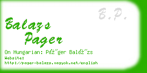balazs pager business card